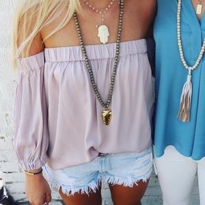 Milly lavender off the shoulder top. size m